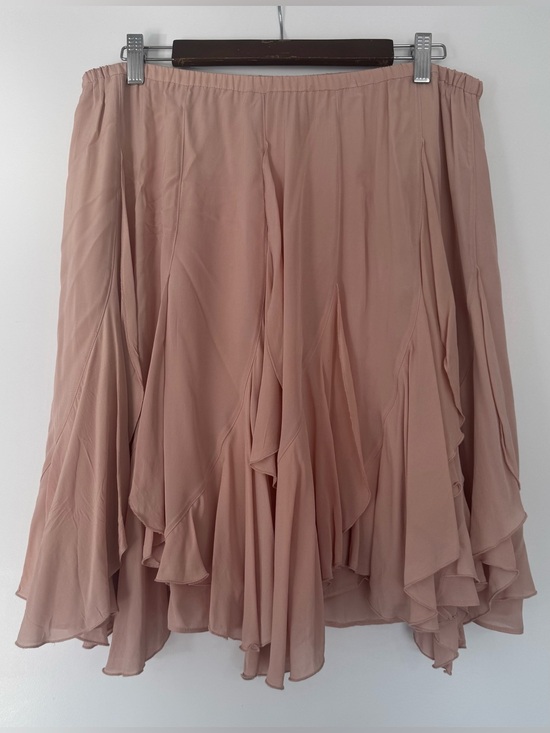 Zara Dresses & Skirts - Zara Blush Pink Handkerchief Hem Chiffon Midi Skirt | Size Large-Like New